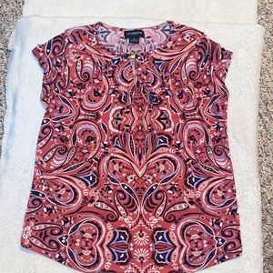 Liz Claiborne Paisley Print Dress Top Blouse size Medium